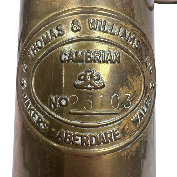 Vintage E Thomas & Williams Cambrian Miner's Oil Lamp Brass 5 Digit Serial 23103 - Picture 7 of 11